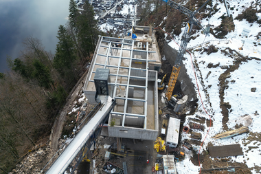 Salzwelten Hallstatt Neue Standseilbahn Bergstation von oben | © Salzwelten