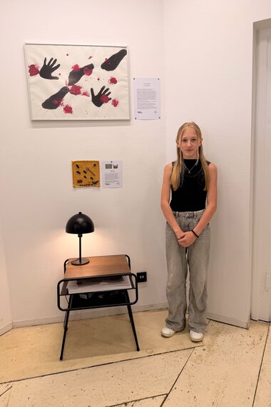 Salzwelten Altaussee Ausstellung Steinberghaus erster Stock Bilder Kunstwerke inkl. Schülerin / Künstlerin  | © ©Salzwelten Grögler 